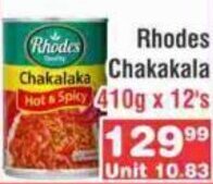 Rhodes Chakalaka 410g x 12's
