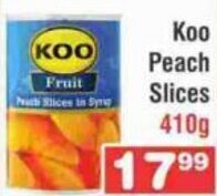 Advance Cash n Carry Koo Peach Slices 410g offer