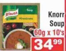 Advance Cash n Carry Knorr Soup 60g x 10's offer