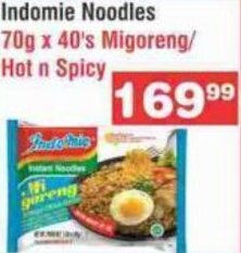 Advance Cash n Carry Indomie Noodles 70g x 40's Migoreng/ Hot n Spicy offer