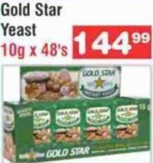 Advance Cash n Carry Gold Star Yeast 10g x 48's offer
