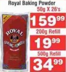 Advance Cash n Carry Royal Baking Powder 50g x 26's offer