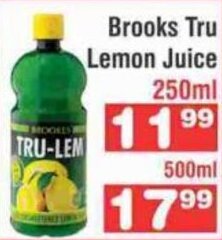 Advance Cash n Carry Brooks Tru Lemon Juice 250ml offer