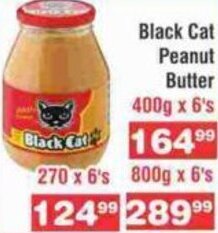 Black Cat Peanut Butter 400g x 6's
