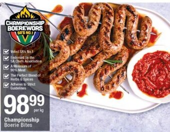 Checkers Championship Boerie Bites per kg offer