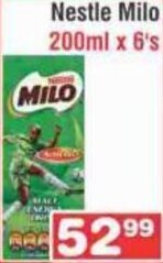 Advance Cash n Carry Nestle Milo 200ml x 6's offer