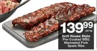 Checkers Grill House Style Pre-Cooked BBQ Marinated Pork Spare Ribs per kg offer