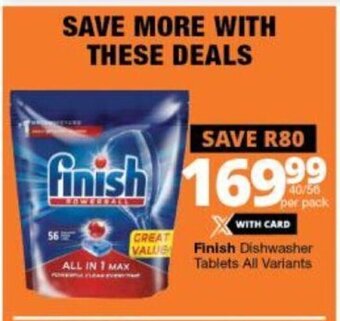 Checkers Finish Dishwasher Tablets All Variants offer