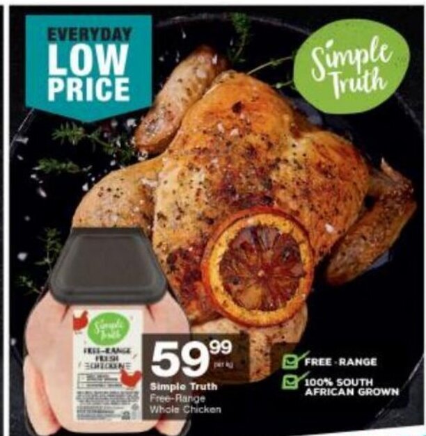 Simple Truth FreeRange Whole Chicken per kg offer at Checkers