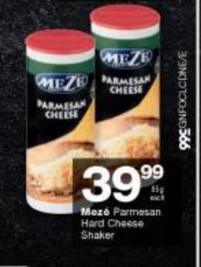 Checkers Meze Parmesan Hard Cheese Shaker offer