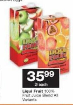Checkers Liqui Fruit 100% Fruit Juice Blend All Variants offer