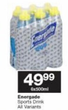 Checkers Energade Sports Drink All Variants 6 x 500ml offer