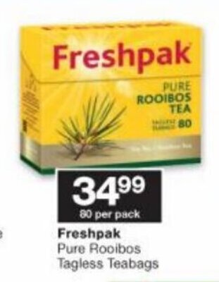 Checkers Freshpak Pure Rooibos Tagless Teabags offer