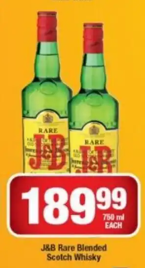 J&B Rare Blended Scotch Whisky 750 ml