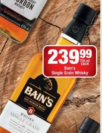 Bain's Single Grain Whiskey 750 ml