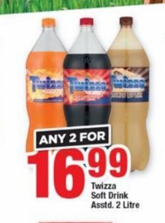 OK Foods Twizza Soft Drink Asstd 2 Litre offer