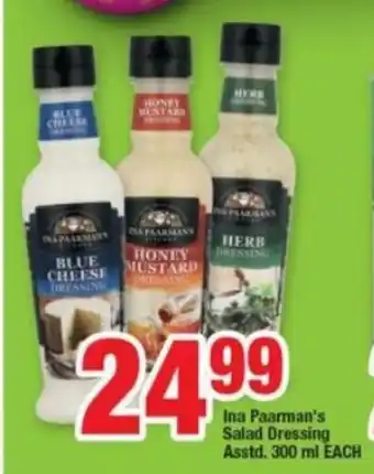 OK Foods Ina Paarman's Salad Dressing Asstd 300 ml each offer