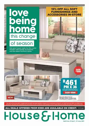 House & Home Brussels Stone Corner Storage Lounge Suite offer