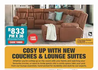 House & Home 7-Piece Grace Recliner Lounge Suite offer