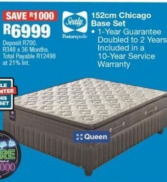OK Furniture 152 cm chicago base set offer