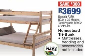OK Furniture Homestead tri-bunk offer