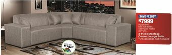 3-piece montego corner lounge suite
