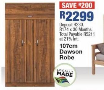 OK Furniture 107 cm dawson robe offer