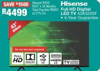 OK Furniture Hisense full hd digital led tv 43a5200f offer