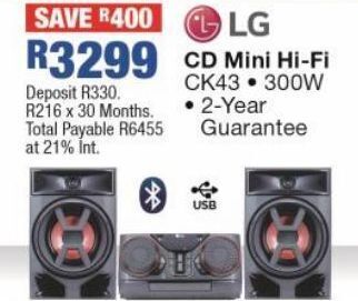 OK Furniture Lg cd mini hi-fi ck43 offer