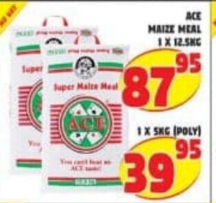 Ace Maize Meal 1 x 12.5kg offer at Yarona Cash And Carry