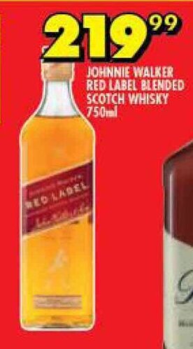 Shoprite Johnnie Walker Red Label Blended Scotch Whisky 750ml offer