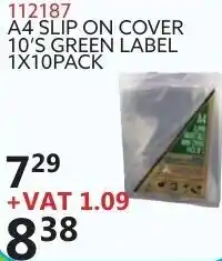 Africa Cash and Carry A4 Slip On Cover 10's Green Label offer
