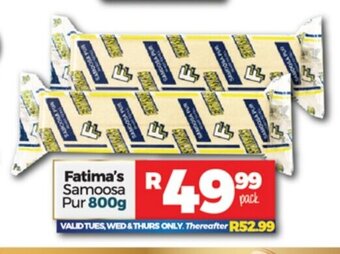 Take 'n Pay Fatima's Samoosa Pur 800g offer