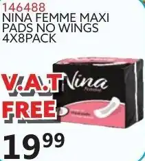 Nina Femme Maxi Pads No Wings 146488