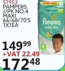 Africa Cash and Carry Pampers J/Pk No.4 Maxi 57953 offer