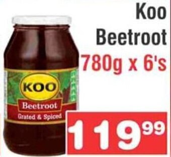 Advance Cash n Carry Koo Beetroot 780g x 6's offer