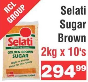 Advance Cash n Carry Selati Sugar Brown 2kg x 10's offer