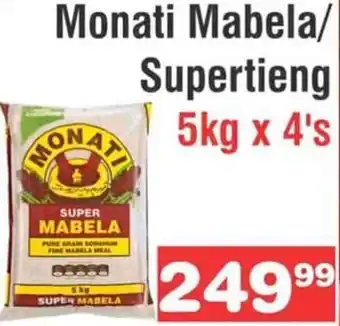 Advance Cash n Carry Monati Mabela/Supertieng 5kg x 4's offer