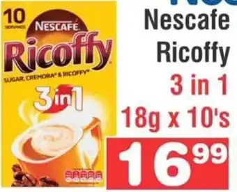 Advance Cash n Carry Nescafe Ricoffy 3 in 1 18g x 10's offer