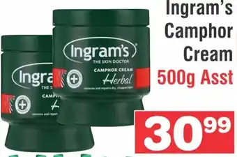 Advance Cash n Carry Ingram's Camphor Cream 500g Asst offer