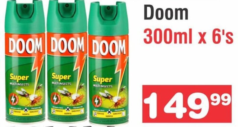 Doom 300ml x 6's offer at Advance Cash n Carry