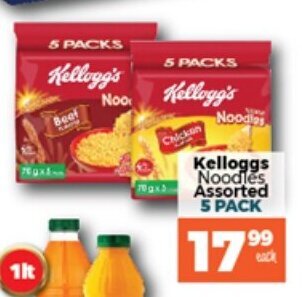 Take 'n Pay Kelloggs Noodles Assorted 5 Pack offer