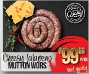Cheesy Jalapeno Mutton Wors