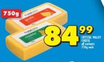Shoprite Crystal Valley Cheese All Variants 750g each offer