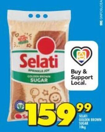 Shoprite Selati Golden Brown Sugar 10kg offer