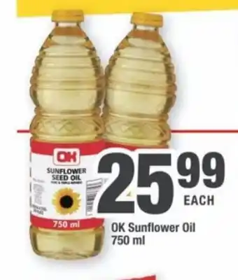 OK Foods Ok Sunflower Oil 750 ml offer