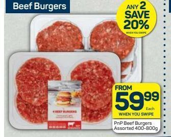 Pick n Pay Pick n pay beef burgers offer