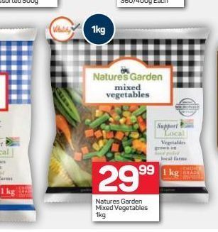 Pick n Pay Nature's garden frozen vegetables offer