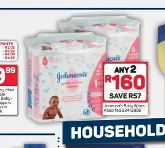 Pick n Pay Johnson's baby wipes 2 offer