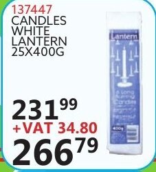 Candles White Lantern 137447